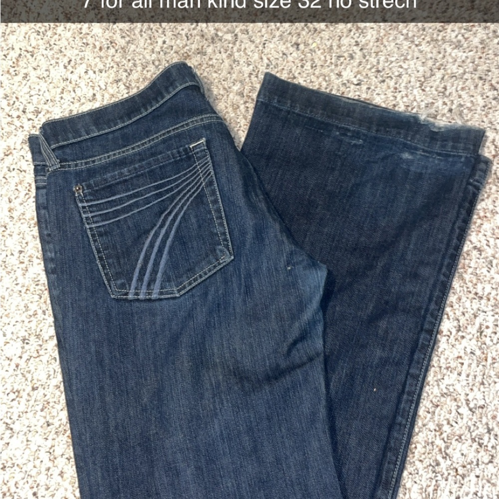 7 For All Mankind Women's Dark Blue Flare Jeans